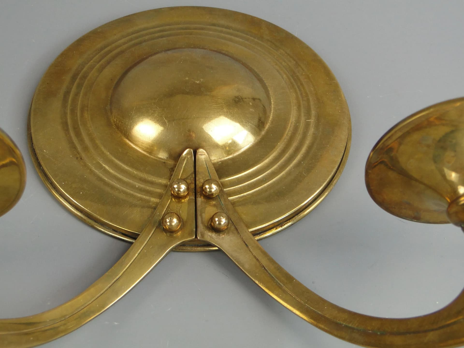 Para świeczników ściennych secesja wiedeńska, mosiądz złoty, Austria, początek XX w. - 30834