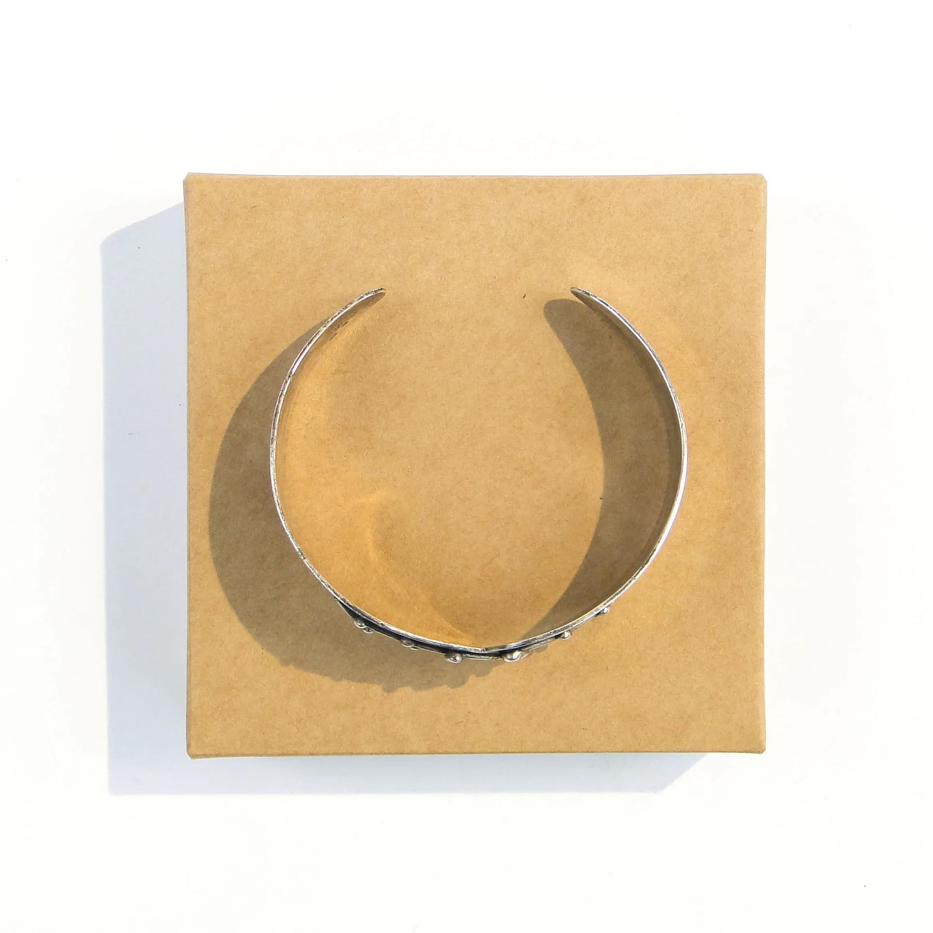 Srebrna modernistyczna bransoletka, Rytosztuka, Polska, lata 60. - 30809