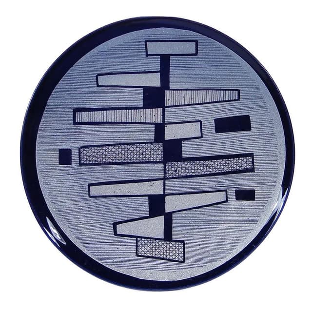 Talerz dekoracyjny, navy blue, porcelit, Polska, lata 60. - WYMIARY