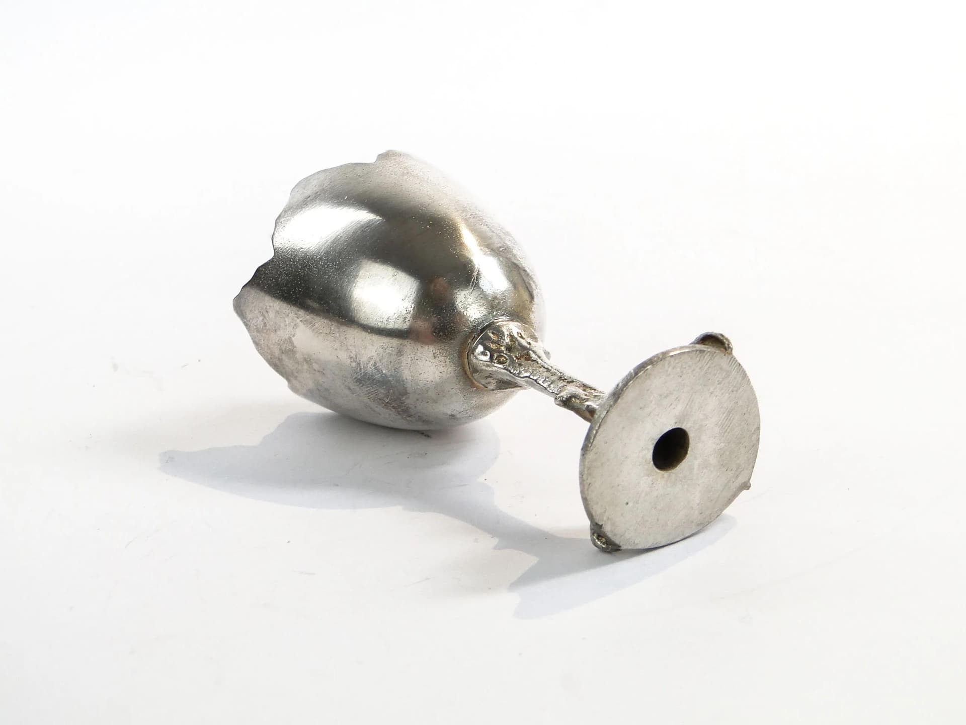 Kieliszek do jajka, srebrny, mosiądz platerowany, Schiffers, Polska, XIX w. - 30789