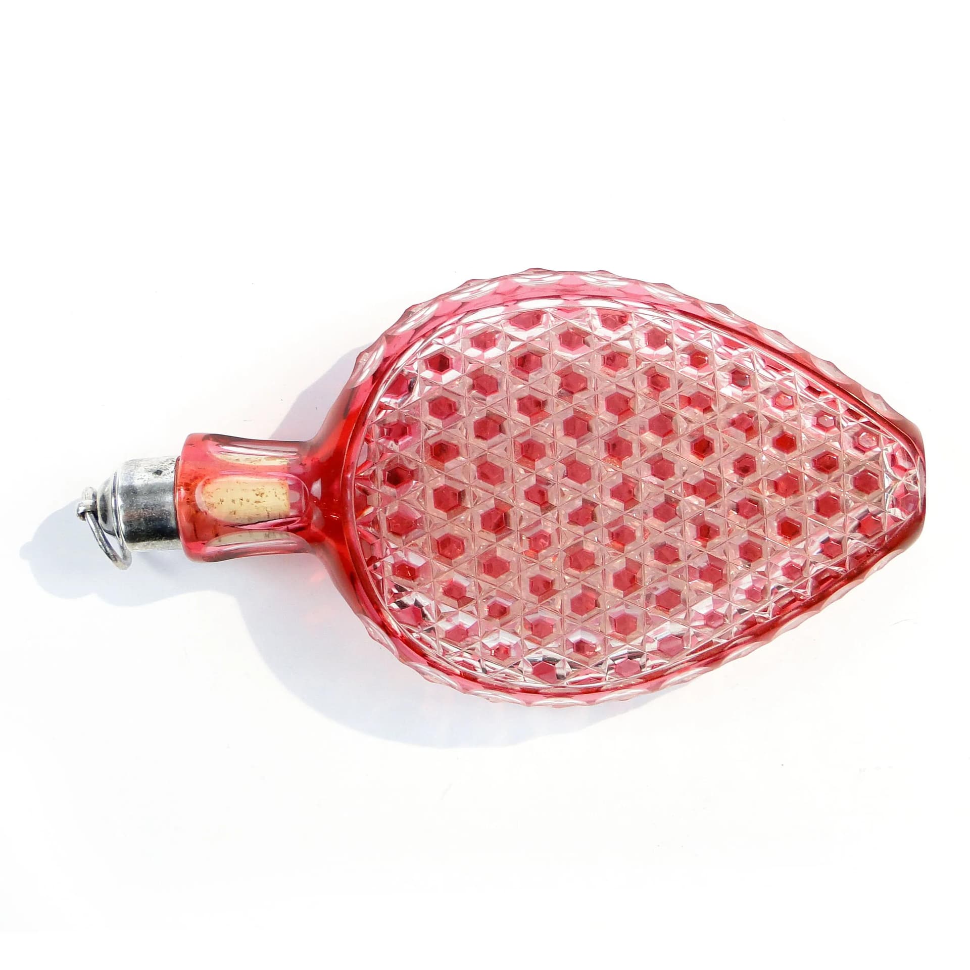 Karafka-piersiówka biedermeier, szkło rubinowe, Austria, XIX w. - 30778