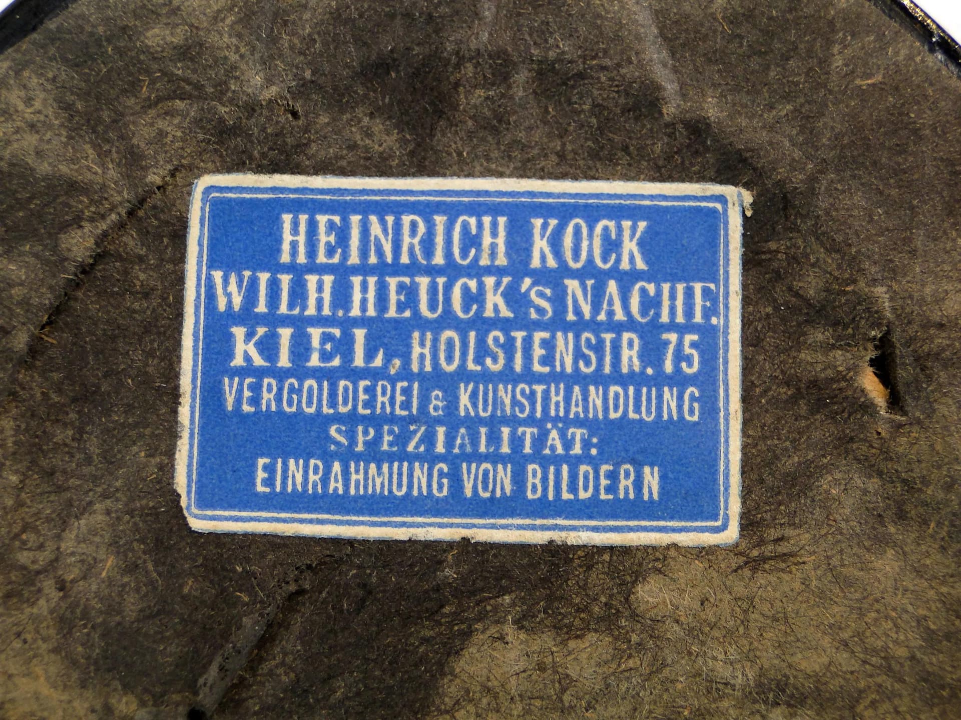 Ramka na zdjęcie eliptyczna, drewno czarny, złocony, Niemcy, początek XX w. - 31057