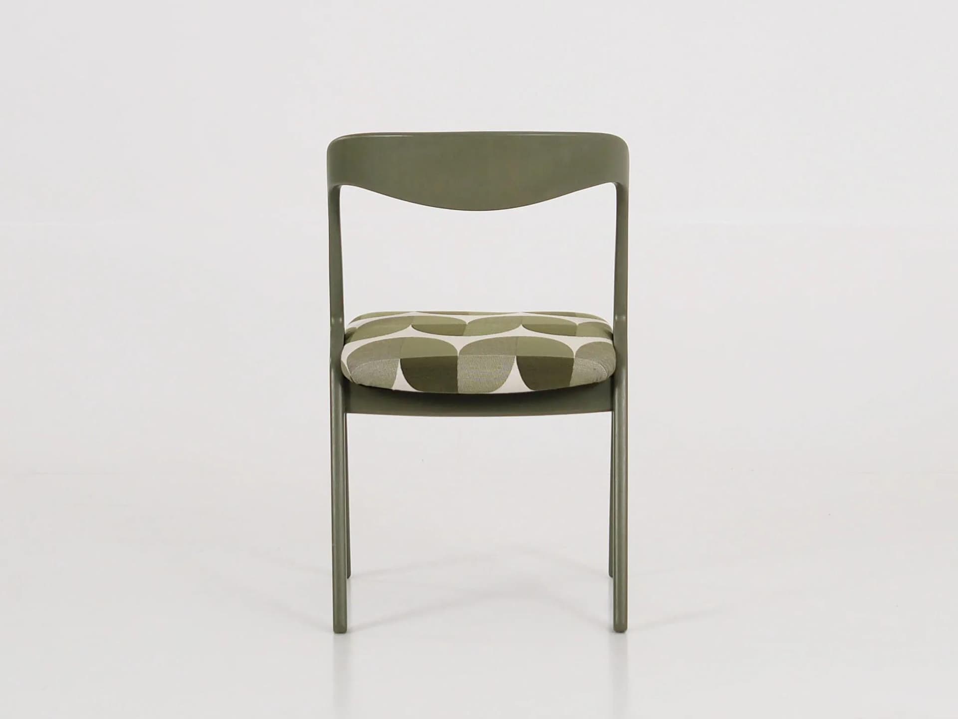 Chair, green, wood, fabric, Denmark, 1970s. - 30887