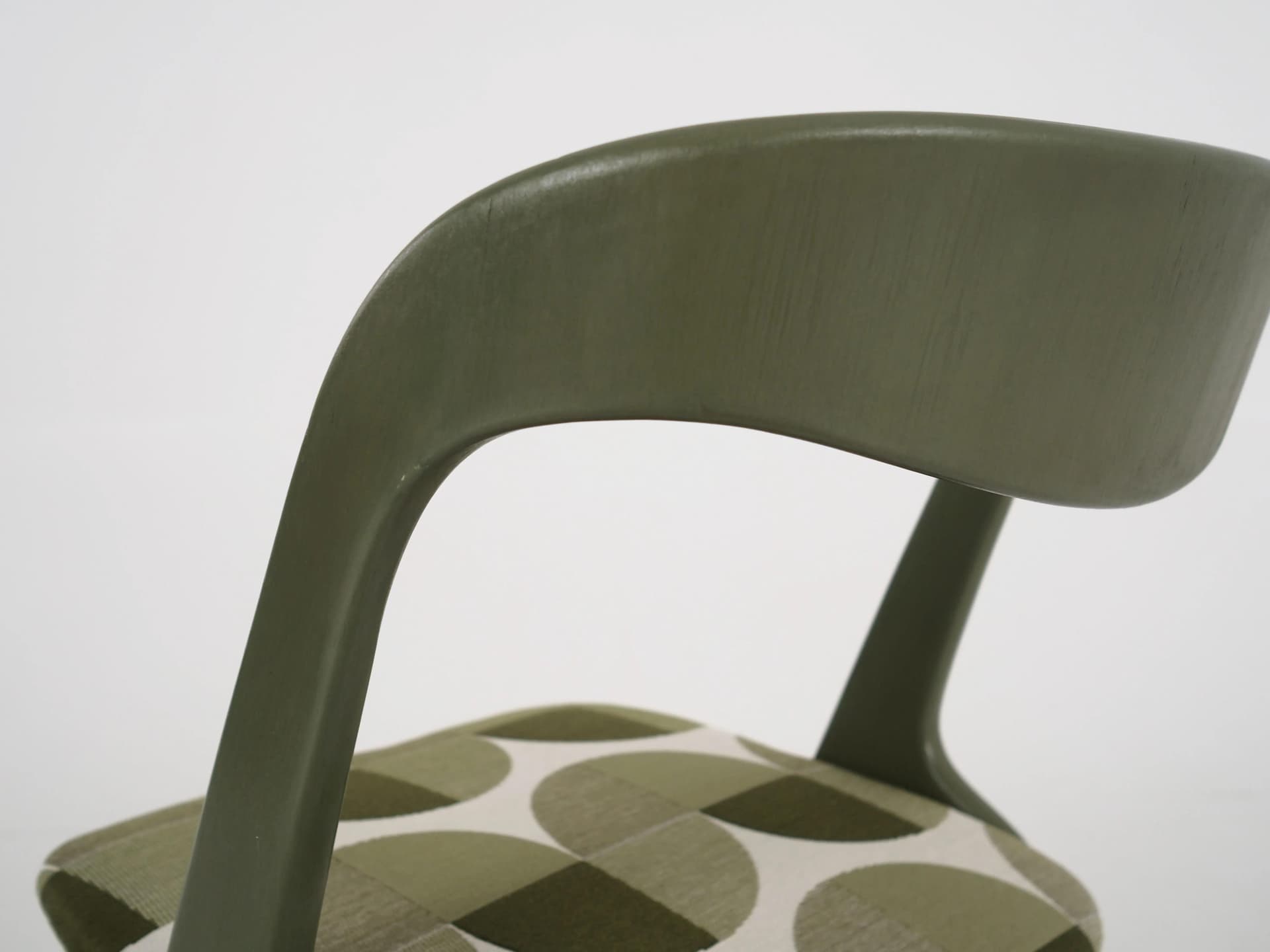 Chair, green, wood, fabric, Denmark, 1970s. - 30891
