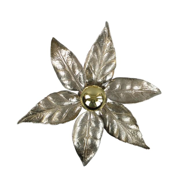 Wall sconce, Hollywood Regency, silver brass, by W. Daro, Belgium, 1970s. - DIMENSION