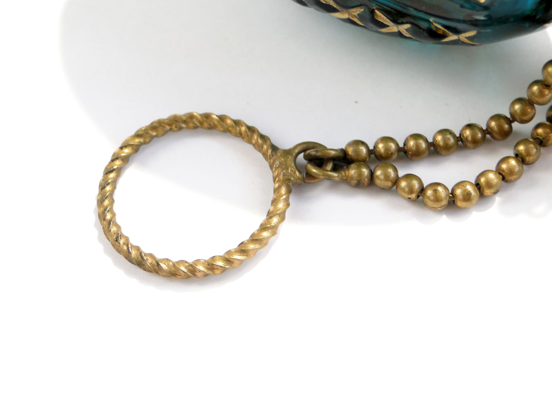 Flakon na perfumy Biedermeier, szkło zielone, Austria, XIX w. - 3675