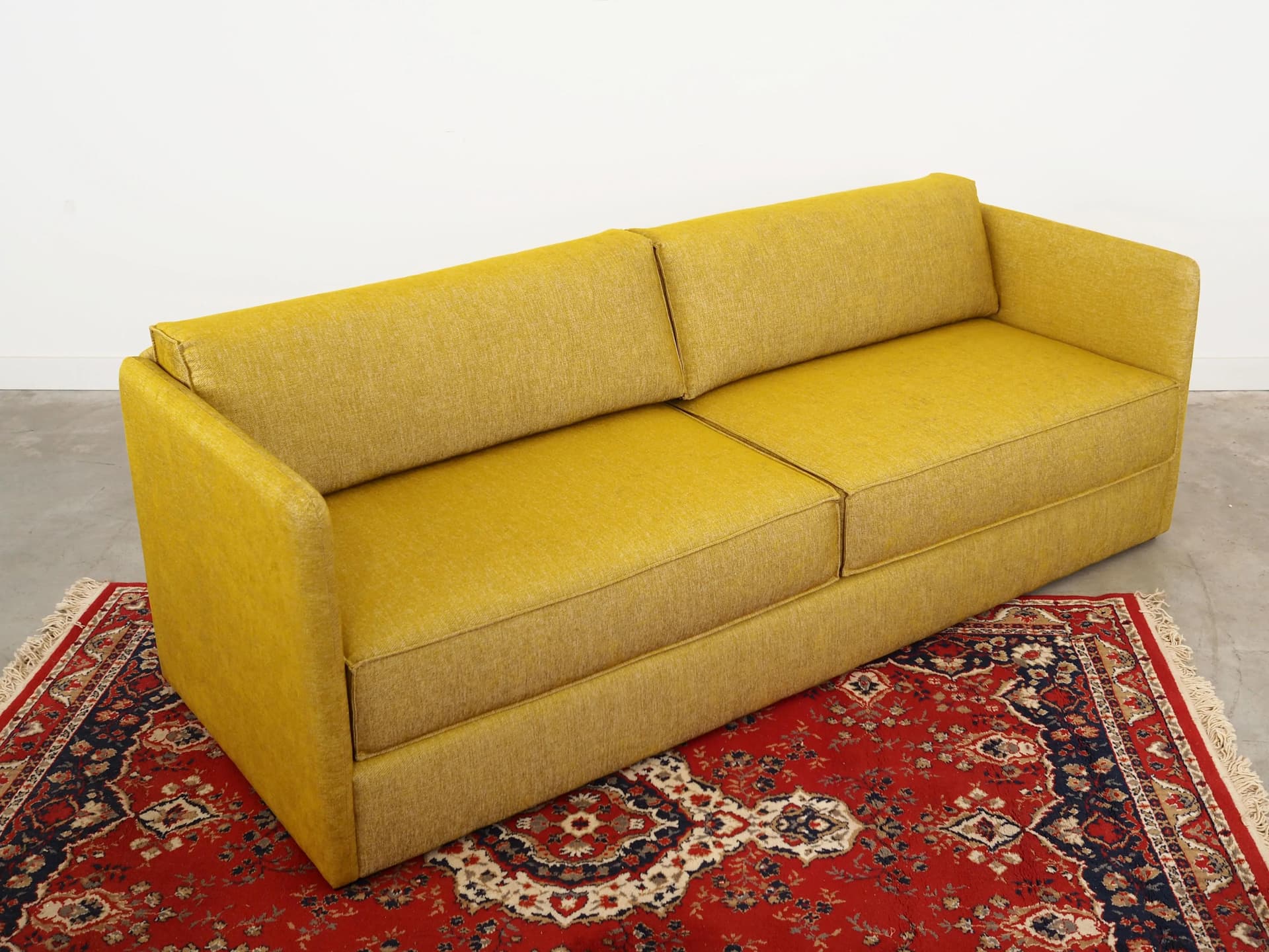 Sofa, skandynawski design, żółty, tkanina, Polska, XXI w. - 31113