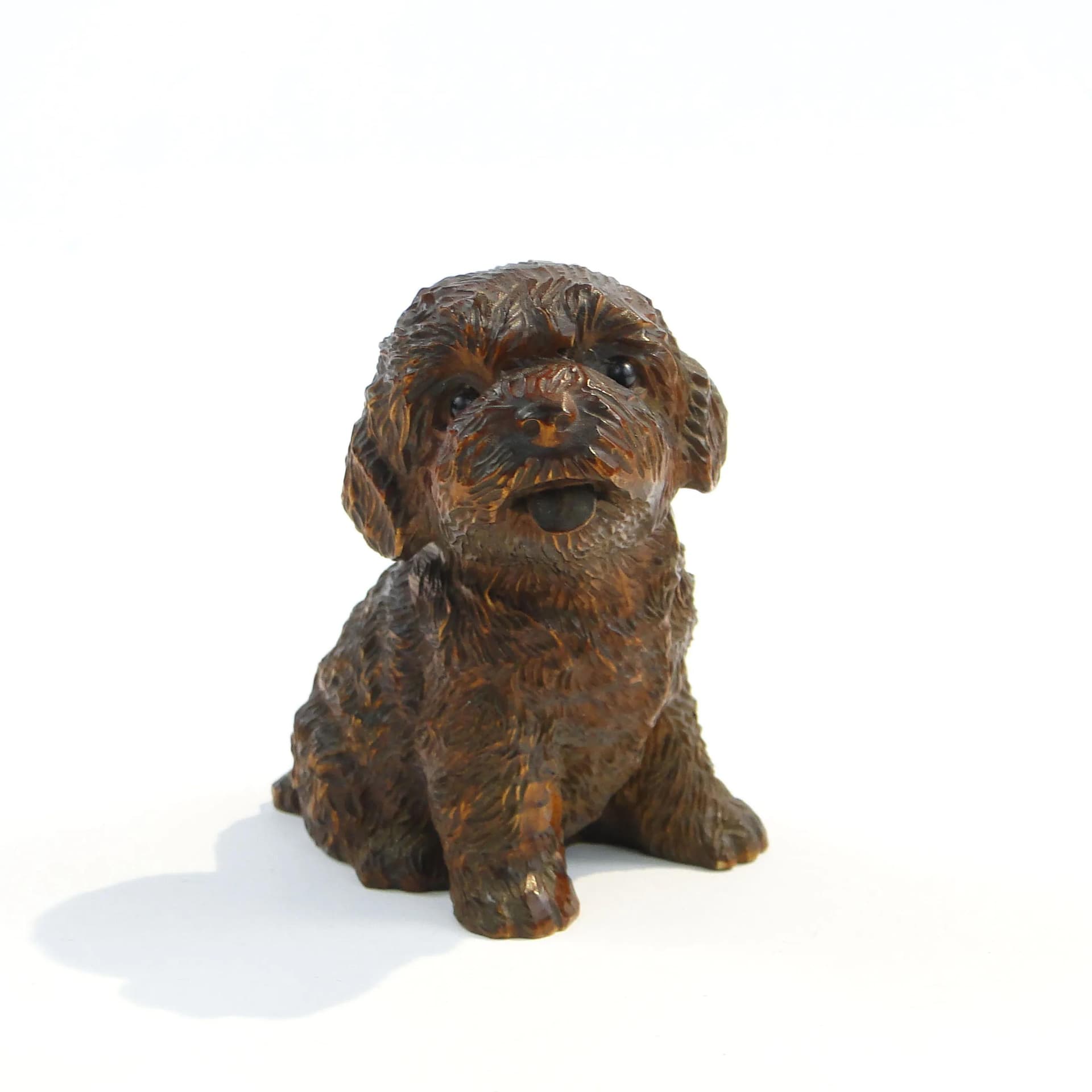 Rzeźba kameralna, brąz ciemny, bukszpan japoński, Japonia, początek XX w. - 31235