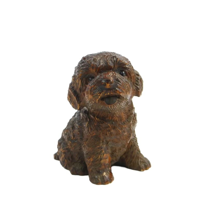 Rzeźba kameralna, brąz ciemny, bukszpan japoński, Japonia, początek XX w.