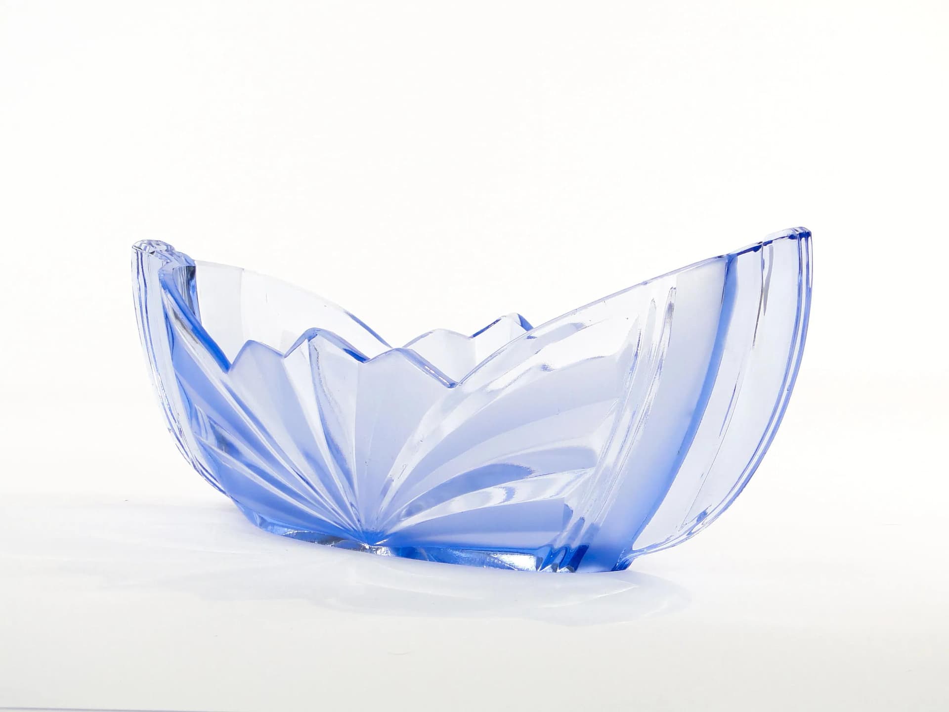 Art Deco Jardiniere, blue glass, Poland, 1930s. - 31211