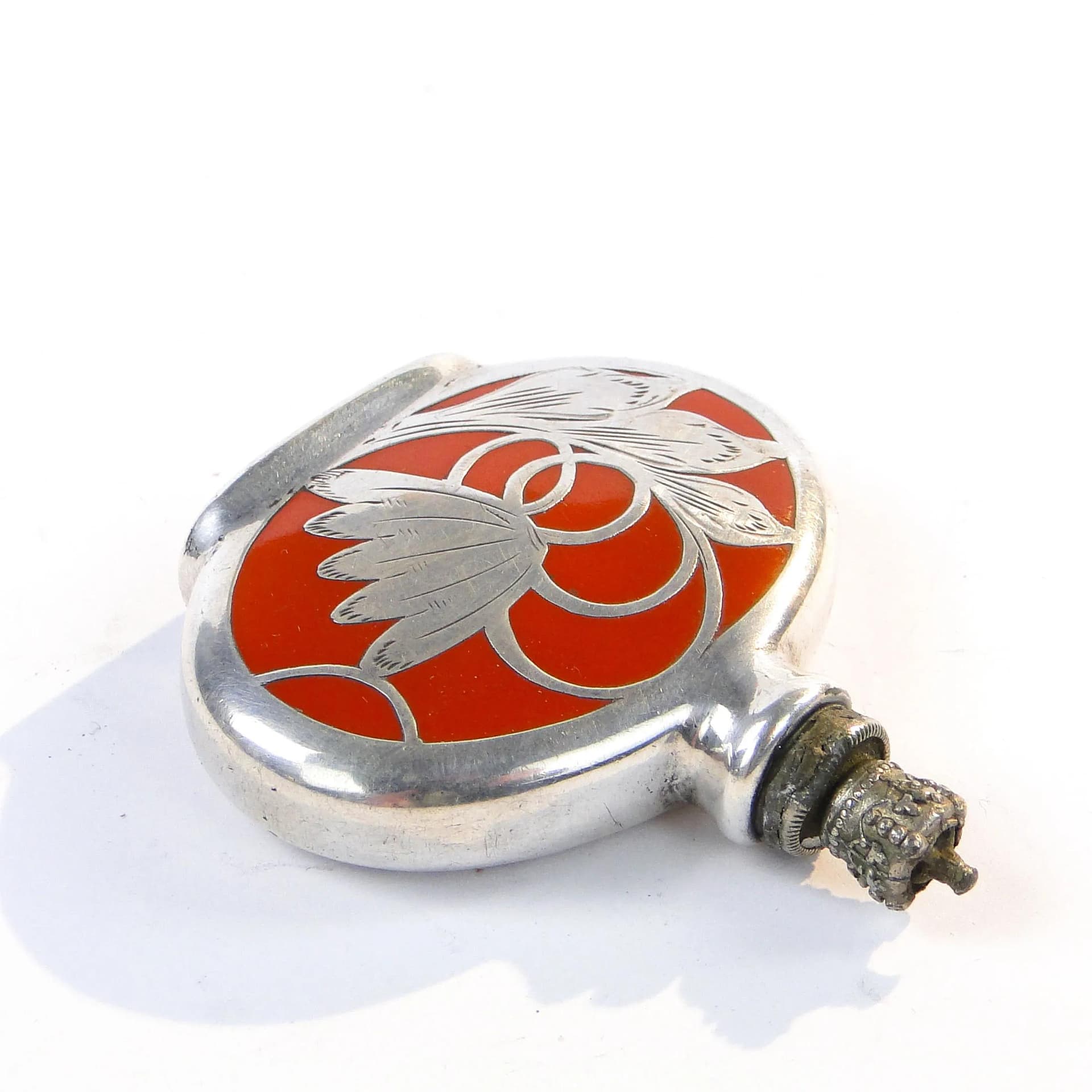 Perfume Bottle Art Nouveau, red, porcelain, Austria, early 20th century - 31204