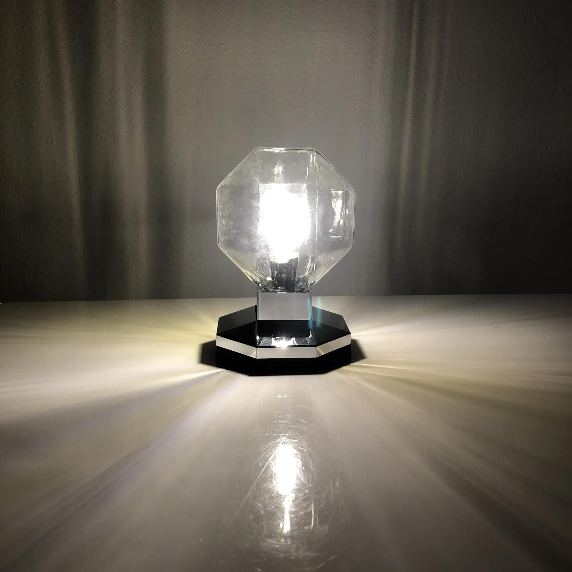 Para kinkietów Space Age, chrom srebrny, szkło, proj. M. Ishi, dla Staff Leuchten, Niemcy, lata 70. - 31153