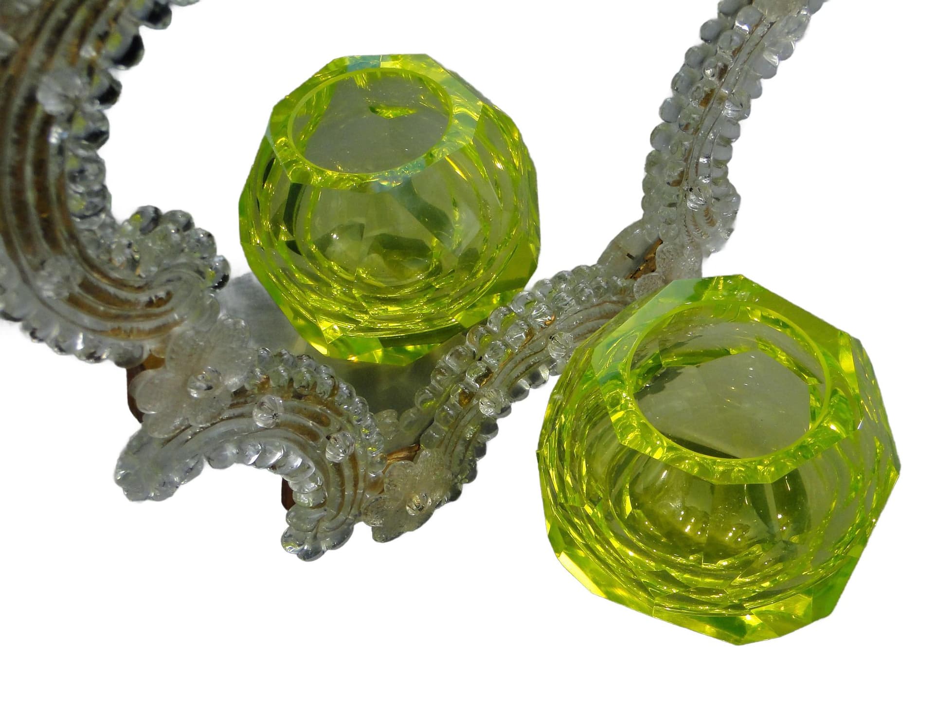 Lustro Murano, szkło transparent, Włochy, lata 50.