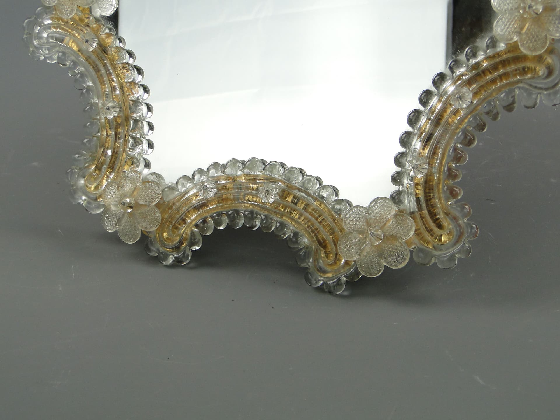 Lustro Murano, szkło transparent, Włochy, lata 50. - 3705