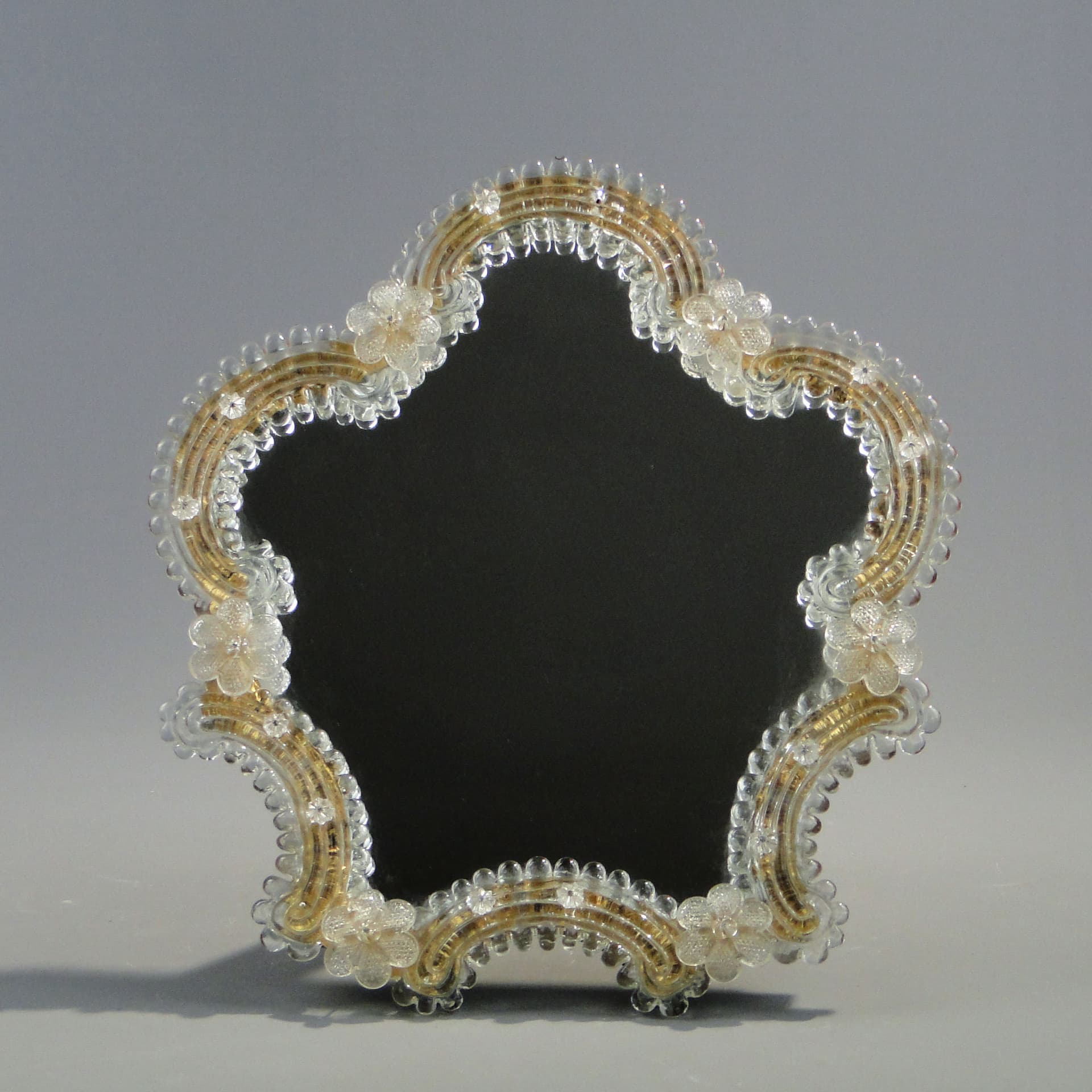 Lustro Murano, szkło transparent, Włochy, lata 50. - 3703