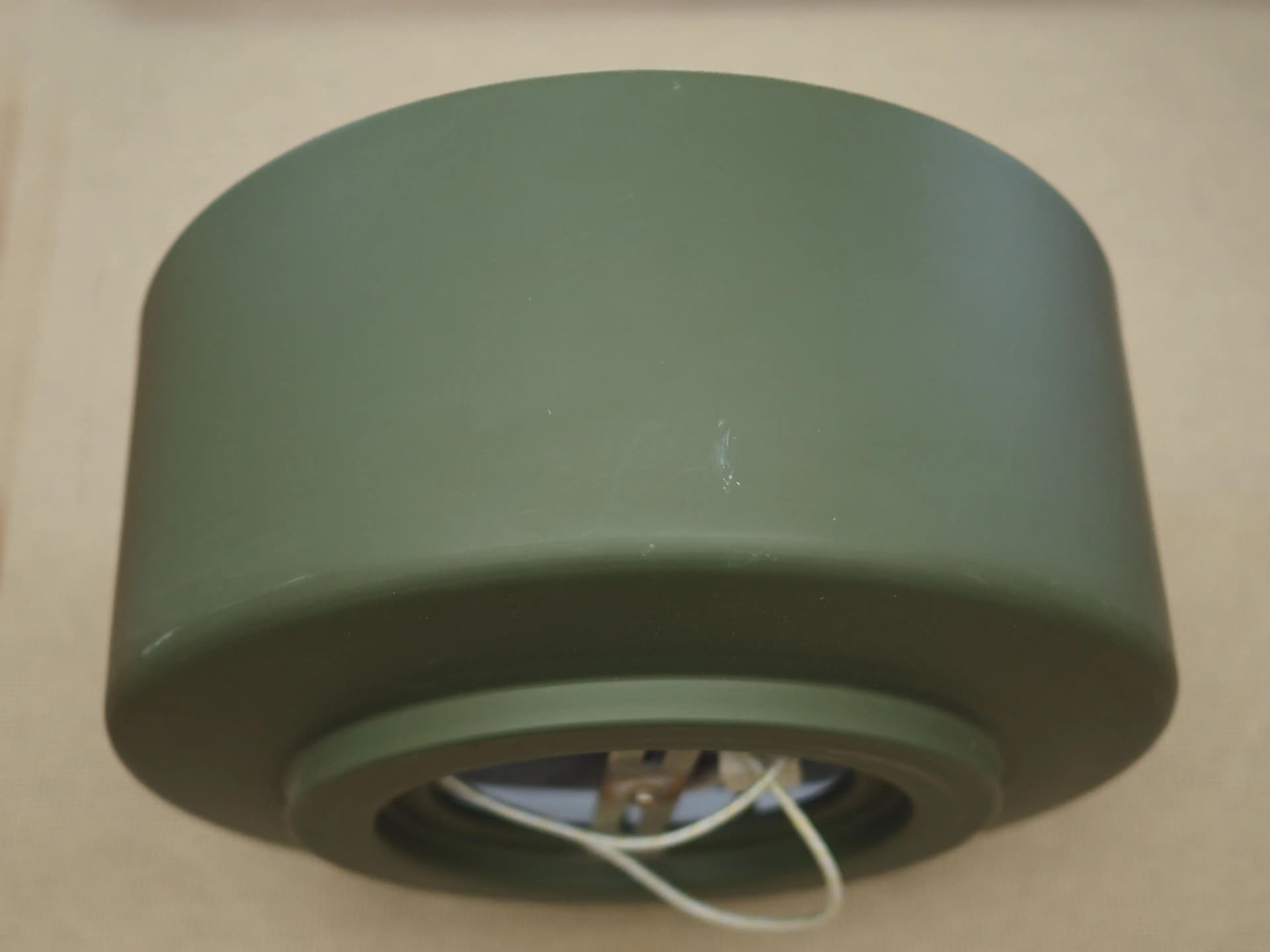 Ceiling lamp, Scandinavian design, green metal, Denmark, 1990s - 31261