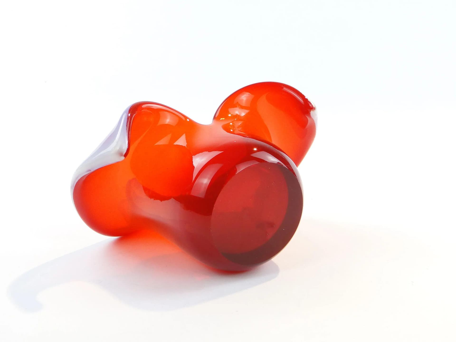 Wazon Kalia, szkło czerwony, proj. J. S. Drost, Ząbkowice, Polska, lata 80. - 31414