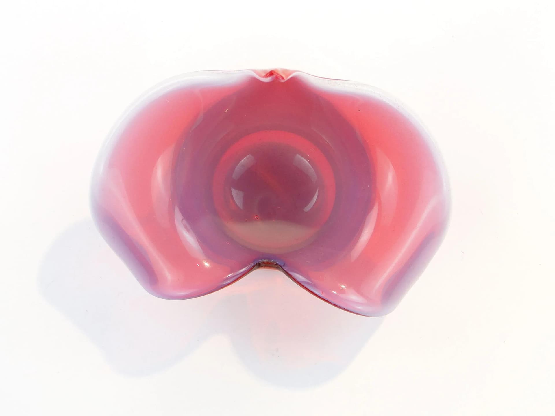 Wazon Kalia, szkło czerwony, proj. J. S. Drost, Ząbkowice, Polska, lata 80. - 31413