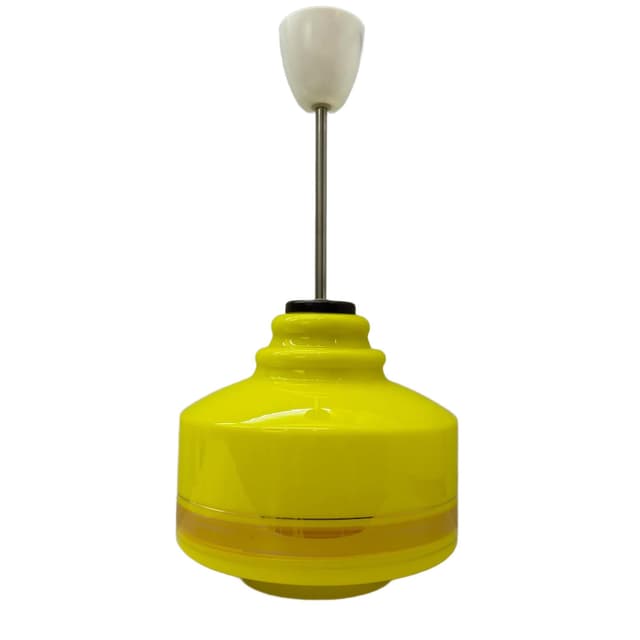 Lampa sufitowa, żółty, szkło, Polska, lata 70. - WYMIARY