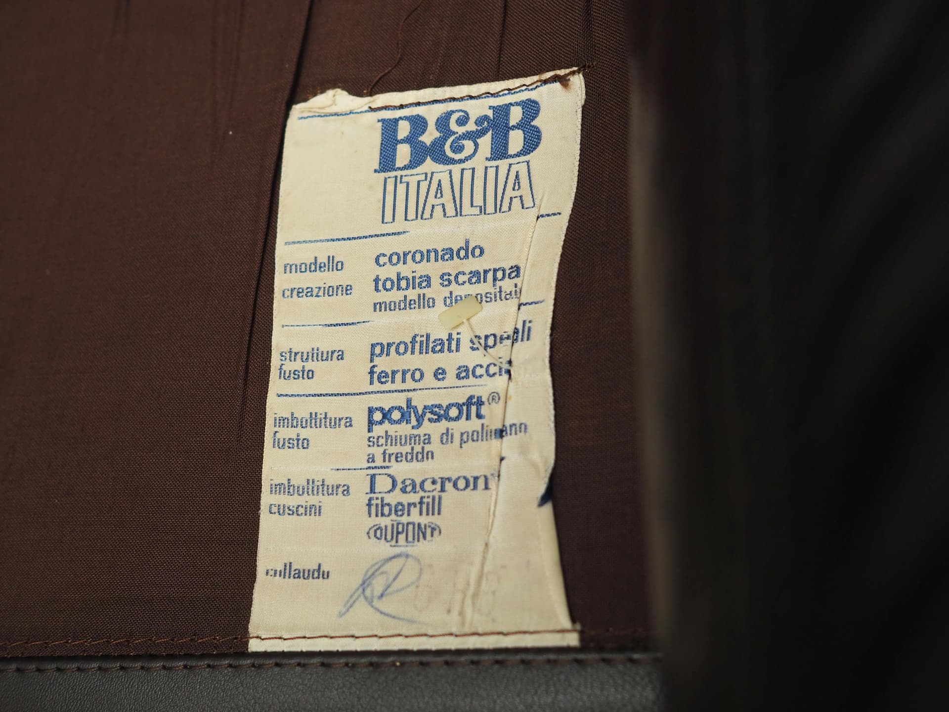 Komplet wypoczynkowy Coronado, skóra brązowa, proj. T. Scarpa, B&B Italia, Włochy, lata 60. - 31485