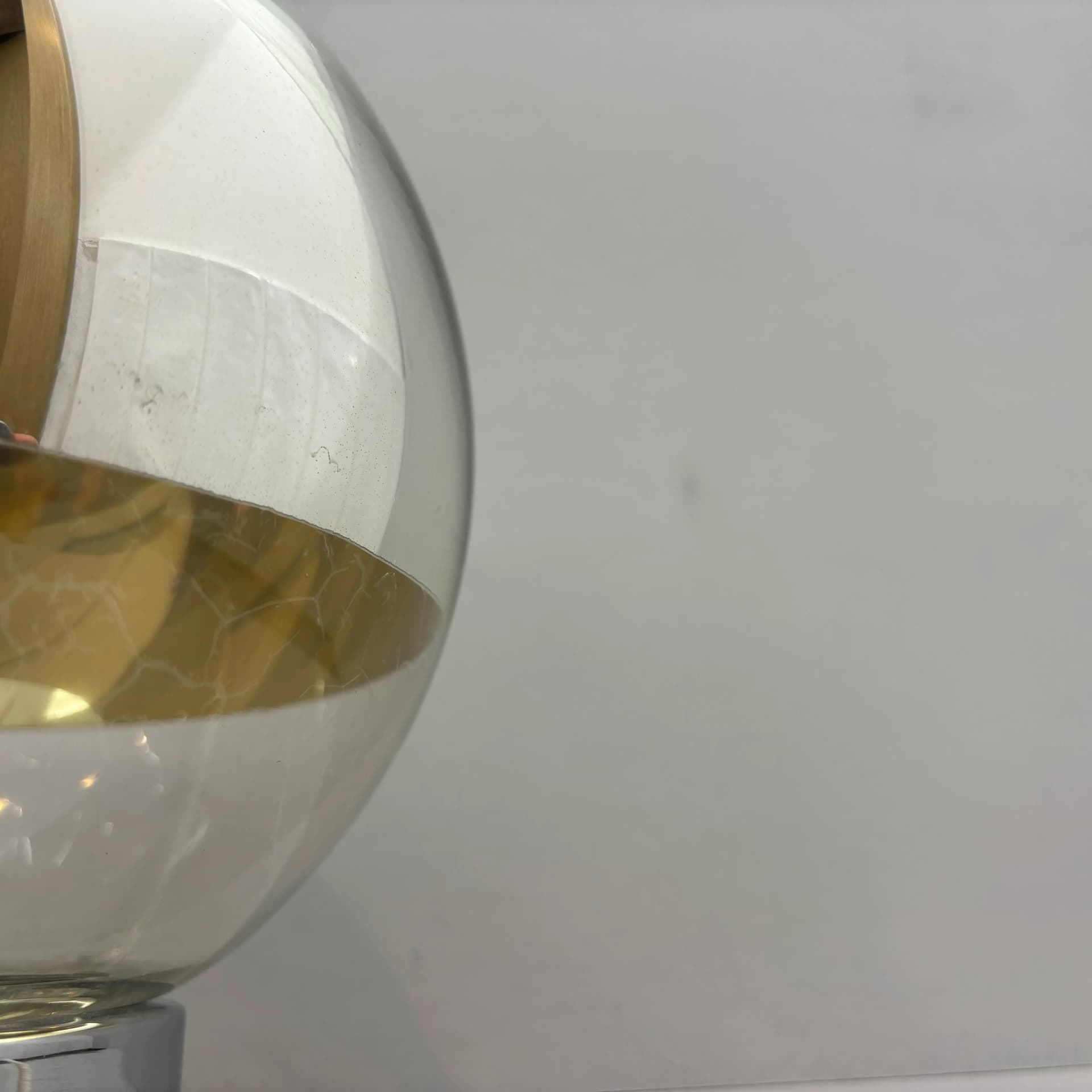 Lampa stołowa Space Age, szkło szare, metal chromowany, Hoffmeister Leuchten, Niemcy, lata 70. - 31328