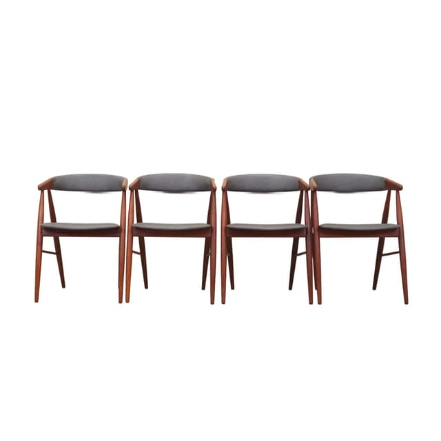 Set of four chairs, teak grey, by E. Larsen & A. B. Madsen, Denmark, 1960s. - DIMENSION