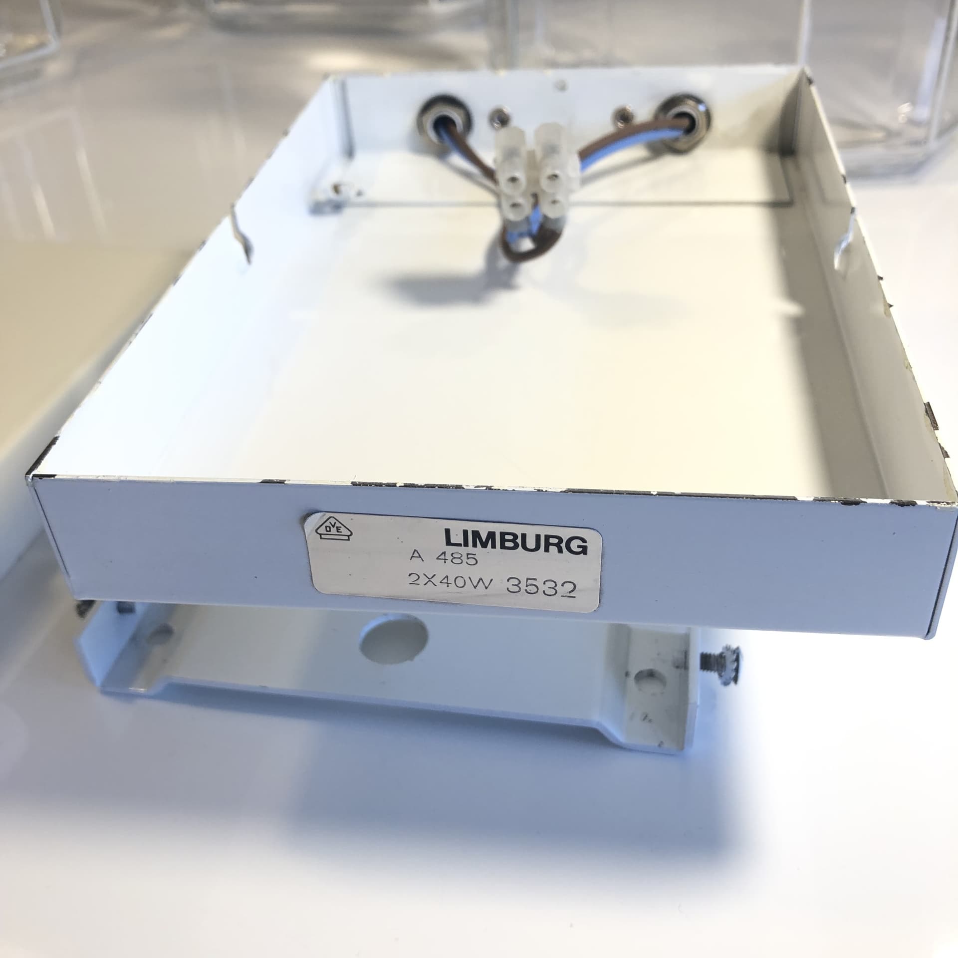 Komplet trzech kinkietów, transparent szkło, Limburg, Niemcy, lata 80. - 31315