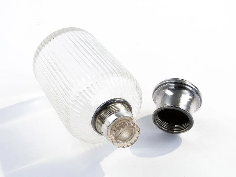 Flakon na perfumy, szkło kryształowe transparentne, srebro, Sormani Paris, Francja, początek XX w. - 31399