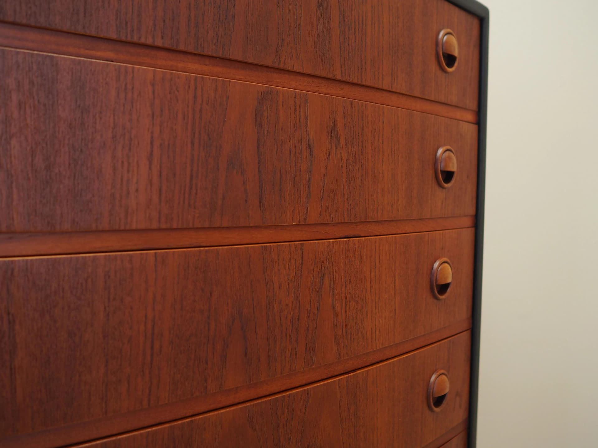Sideboard, dark brown teak, by K. Kristiansen, Feldballes Møbelfabrik, Denmark, 1960s. - 31442