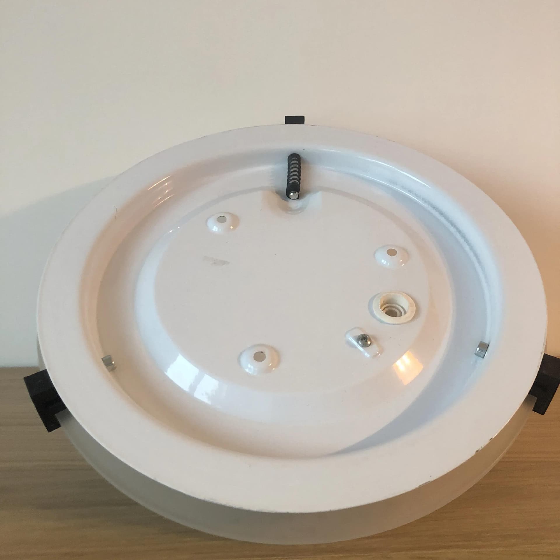 Plafon, szkło białe, stal czarna, Ikea, Szwecja, lata 90. - 31518