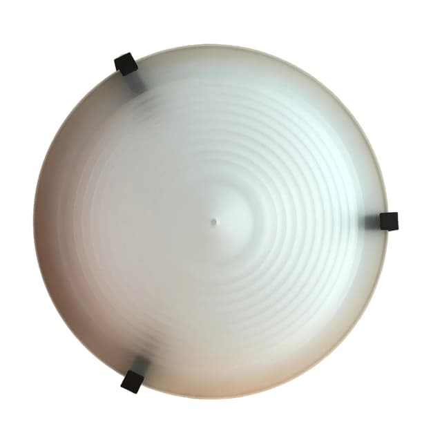 Plafon, szkło białe, stal czarna, Ikea, Szwecja, lata 90. - WYMIARY