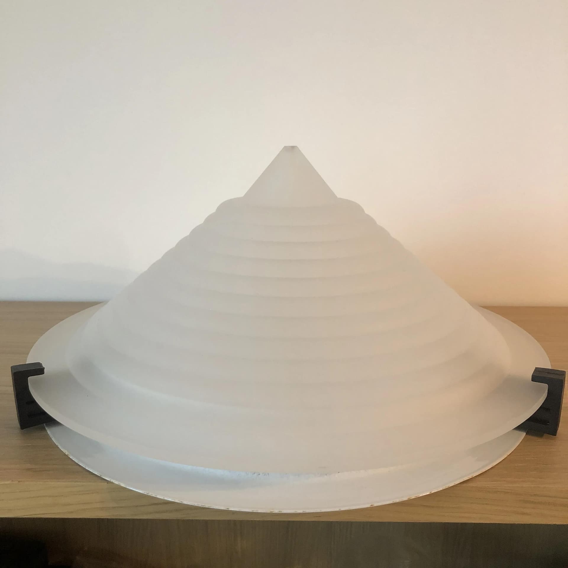 Plafon, szkło białe, stal czarna, Ikea, Szwecja, lata 90. - 31519