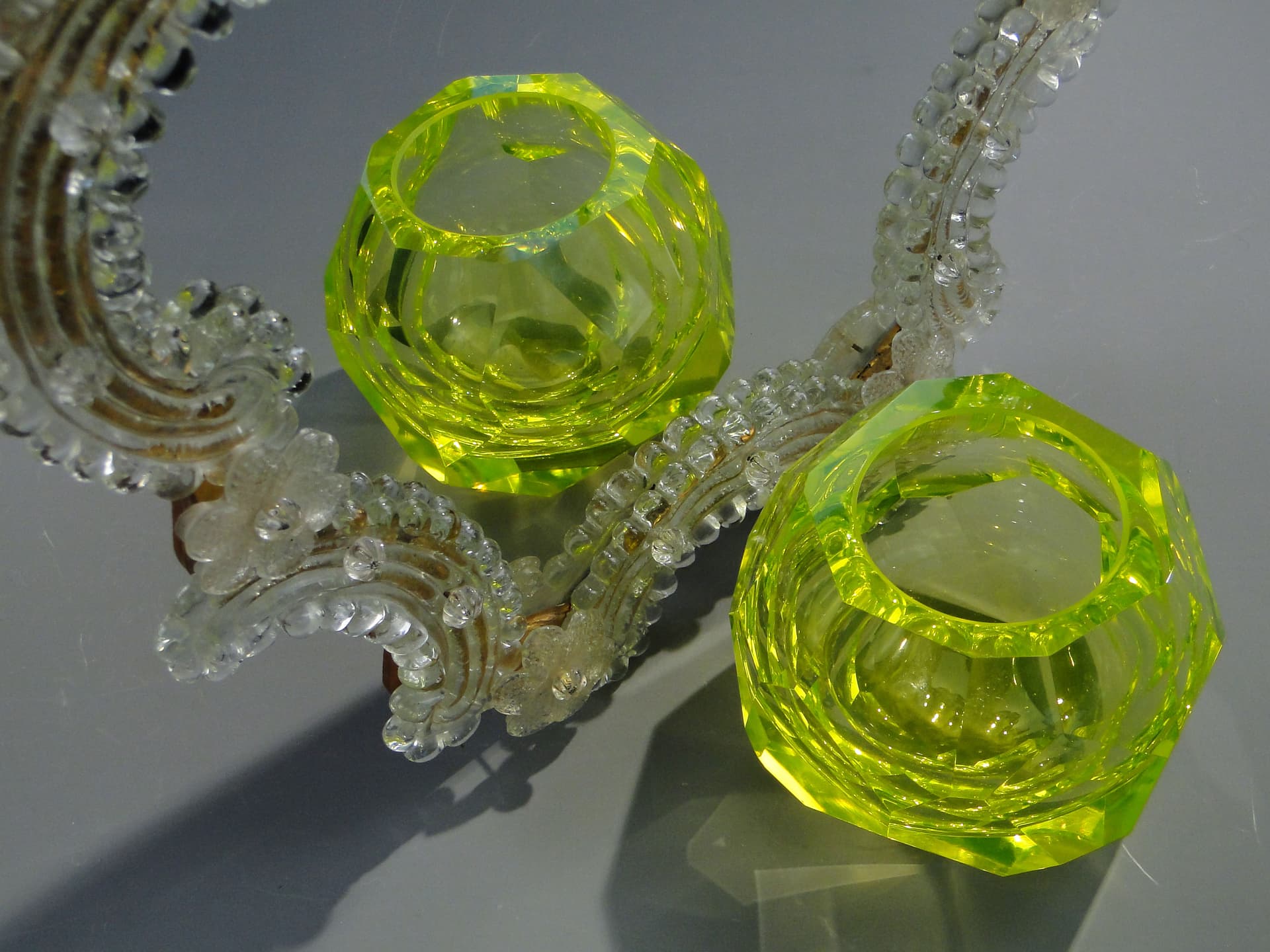 Lustro Murano, szkło transparent, Włochy, lata 50. - 3740