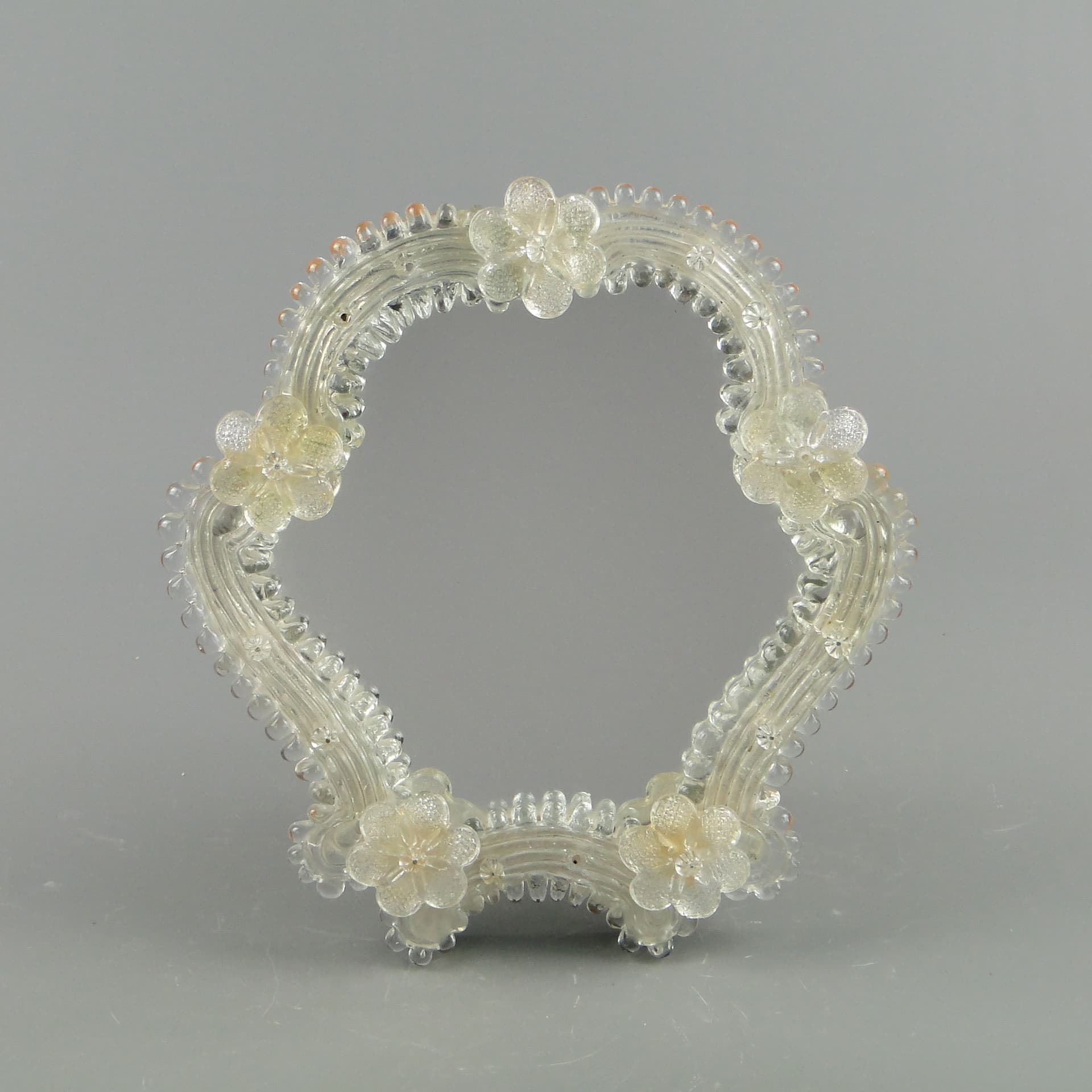 Lustro Murano, szkło transparent, Włochy, lata 50. - 3728