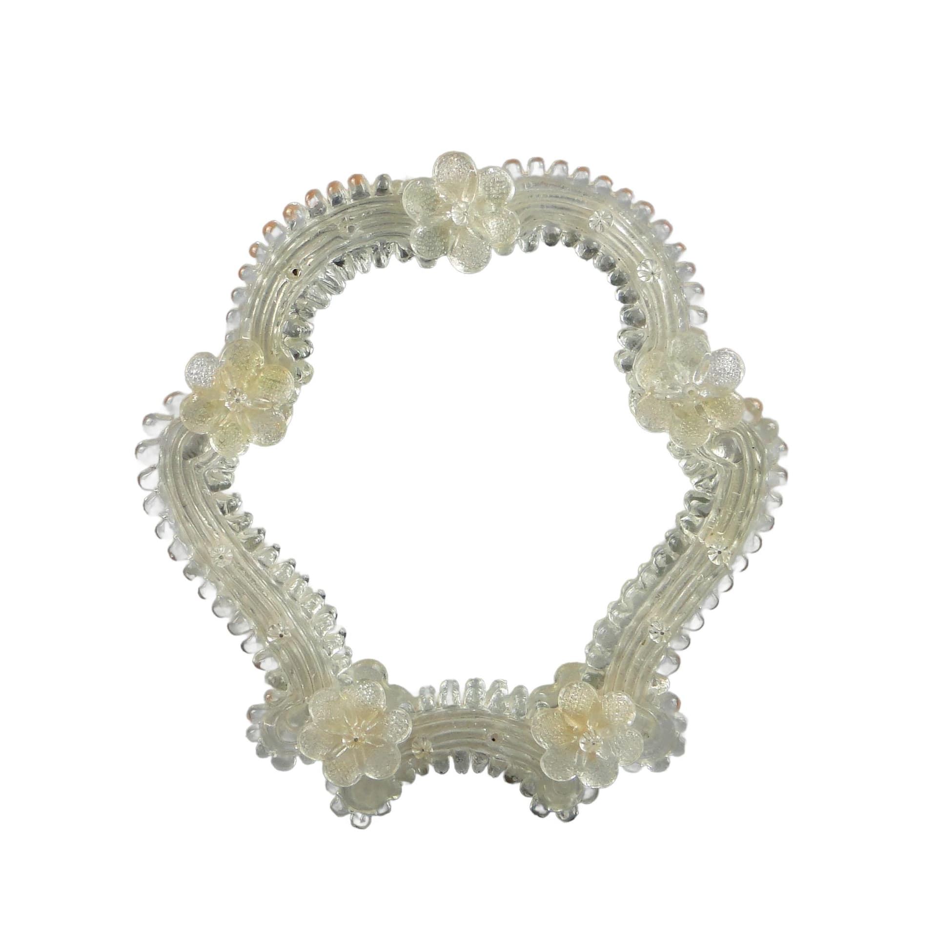 Lustro Murano, szkło transparent, Włochy, lata 50.