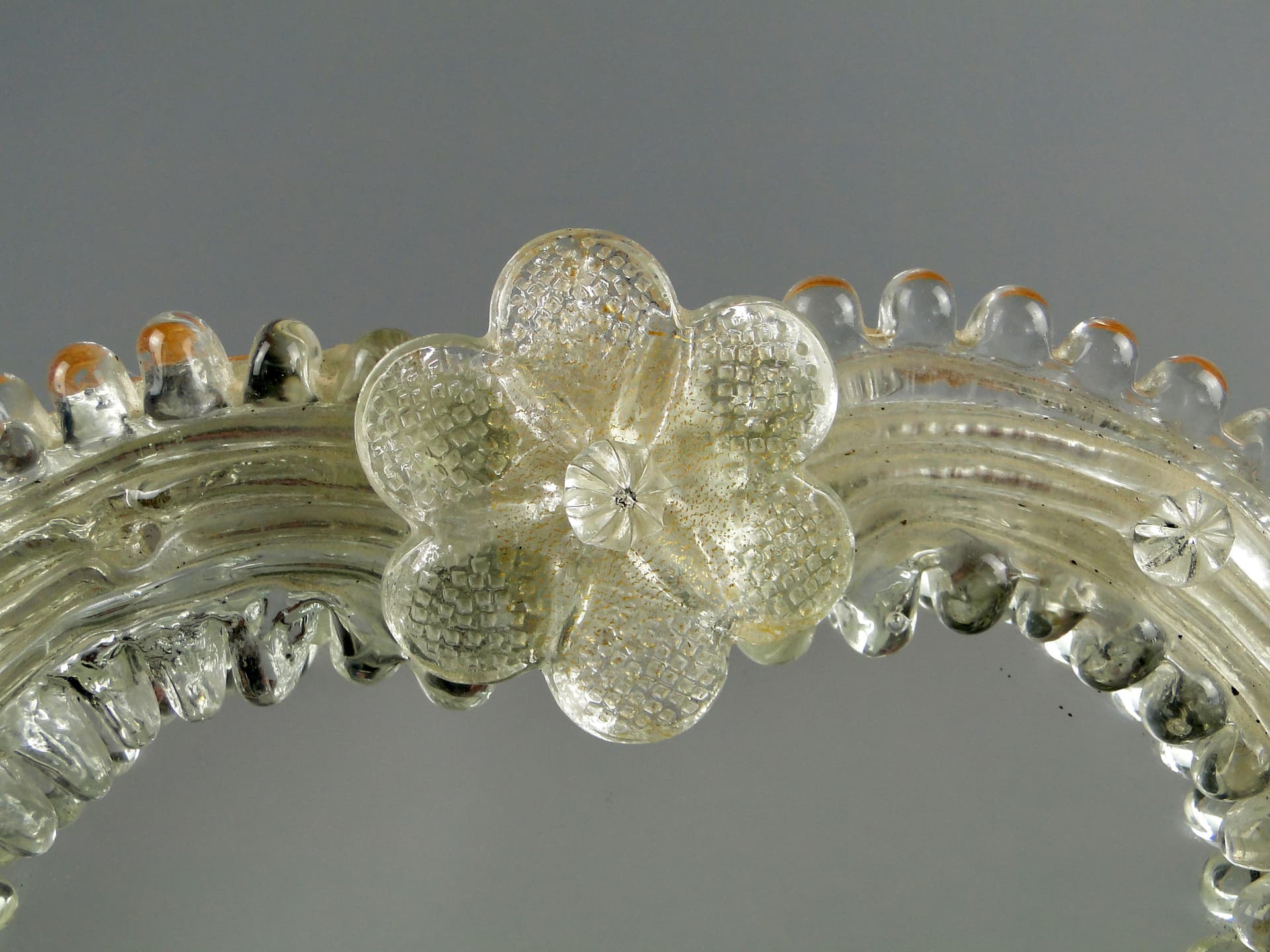 Lustro Murano, szkło transparent, Włochy, lata 50. - 3730