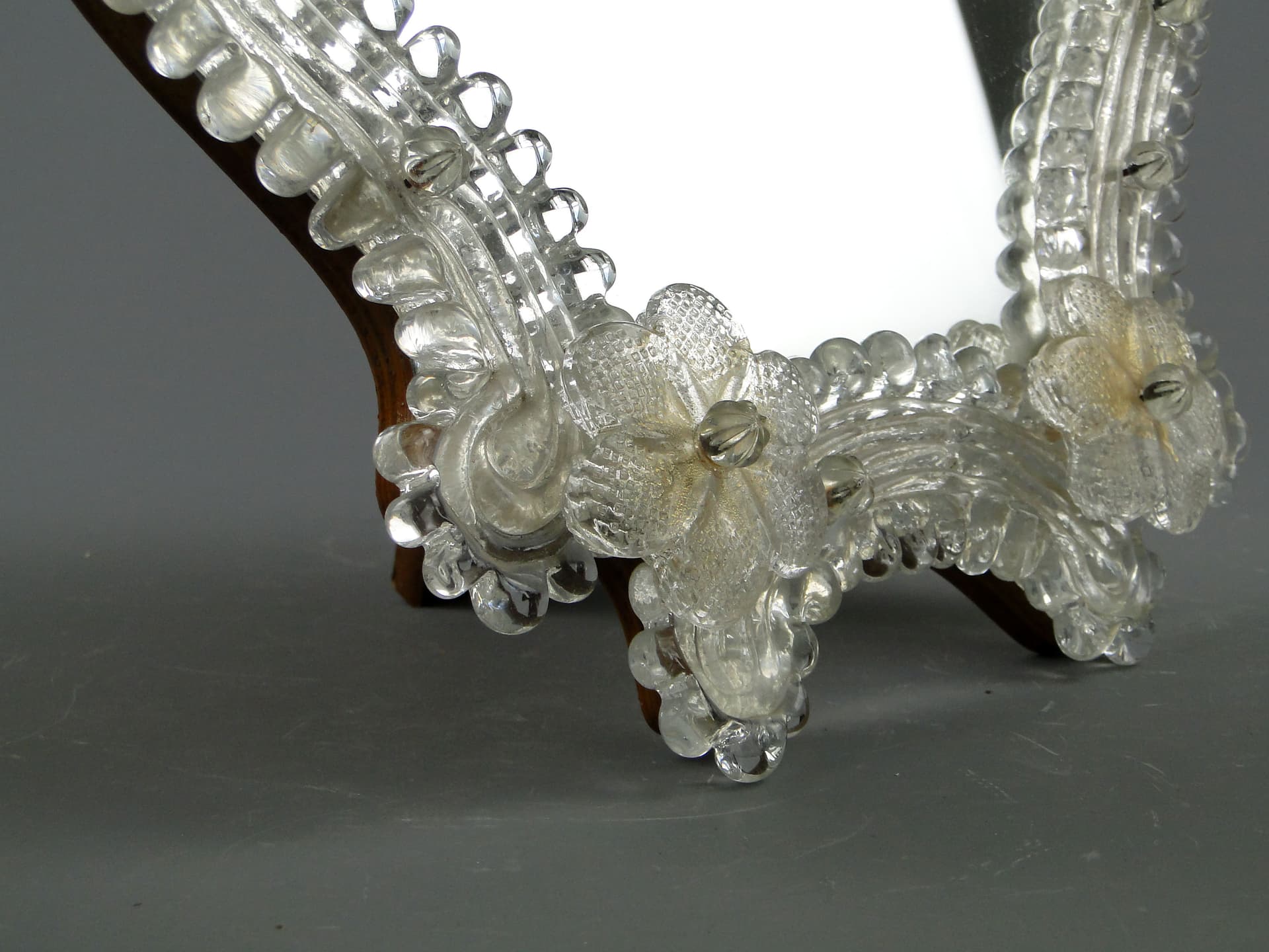 Lustro Murano, szkło transparent, Włochy, lata 50. - 3736