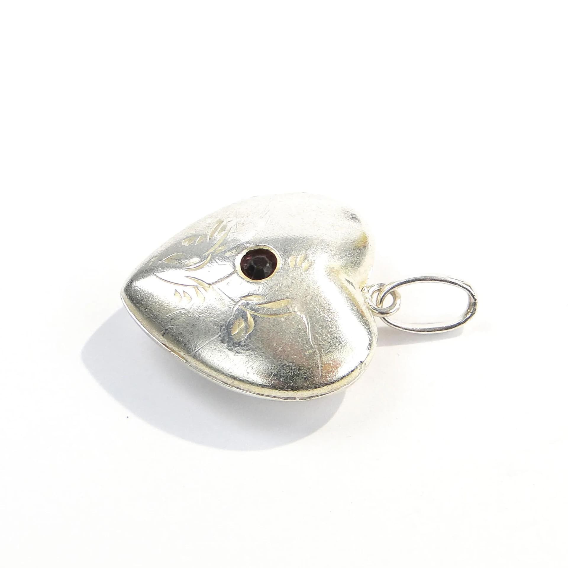 Sekretnik serce, srebro, ametyst, Litwa, lata 60. - 31562