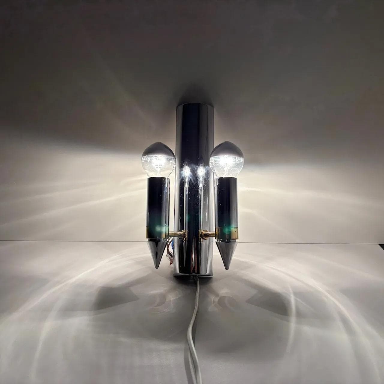 Para kinkietów Art Deco, metal srebrny, TZ Schmitz Leuchten, Niemcy, lata 70. - 31497