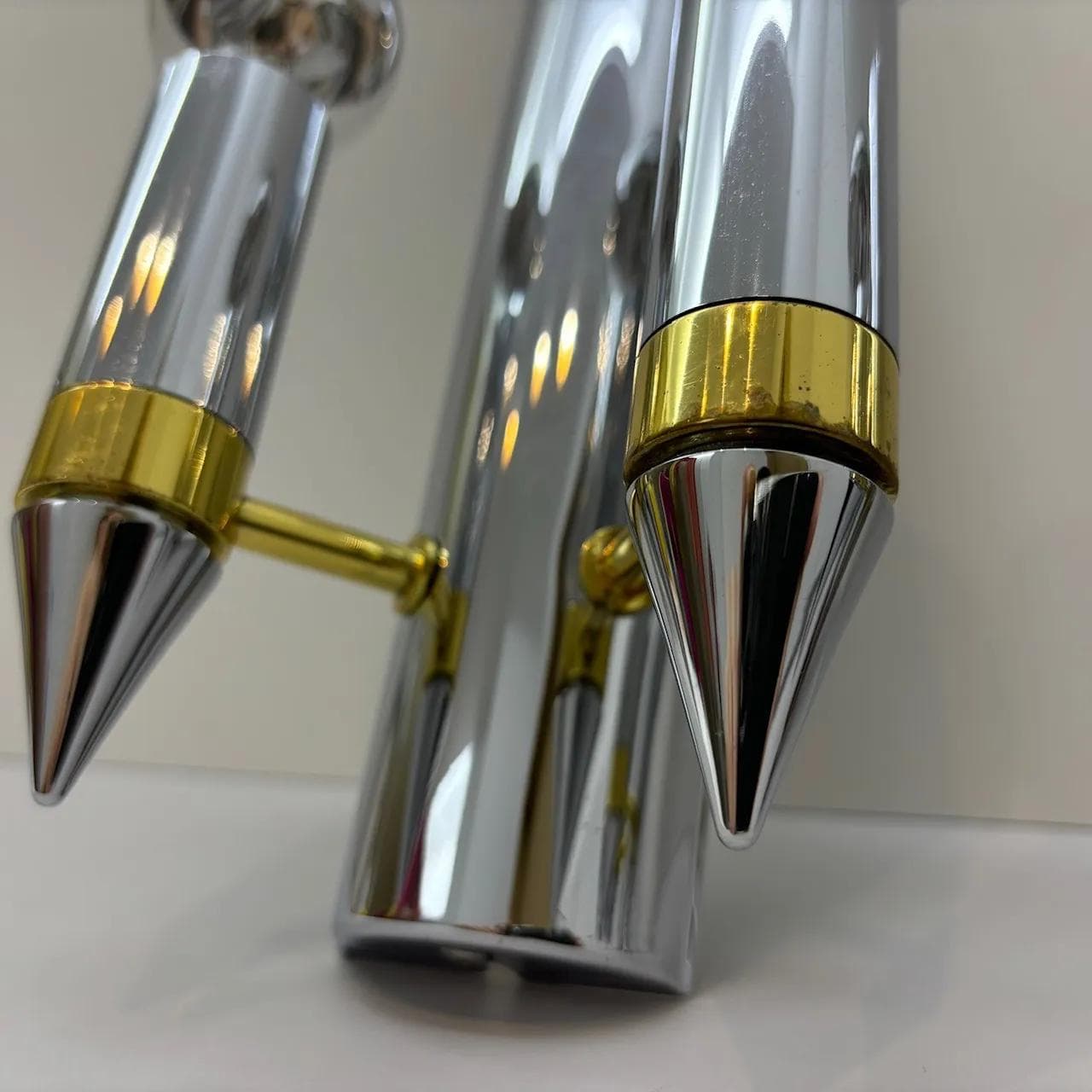 Para kinkietów Art Deco, metal srebrny, TZ Schmitz Leuchten, Niemcy, lata 70. - 31505