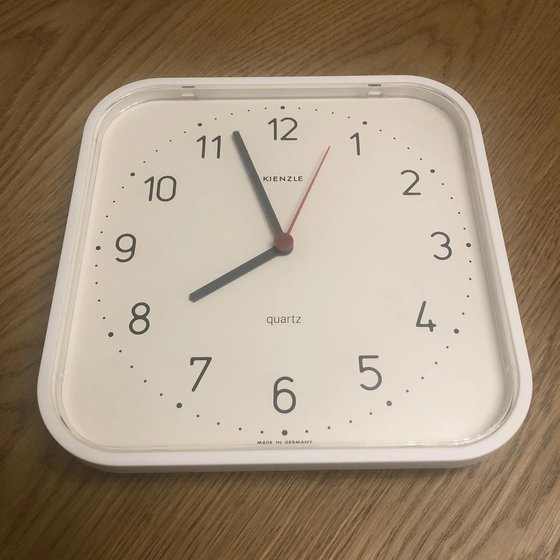 Zegar ścienny, ivory white, plastik, Kienzle, Niemcy, lata 80. - 31495