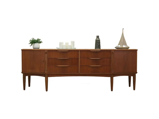 Sideboard duński, orzech włoski brązowy, Dania, lata 60. - WYMIARY