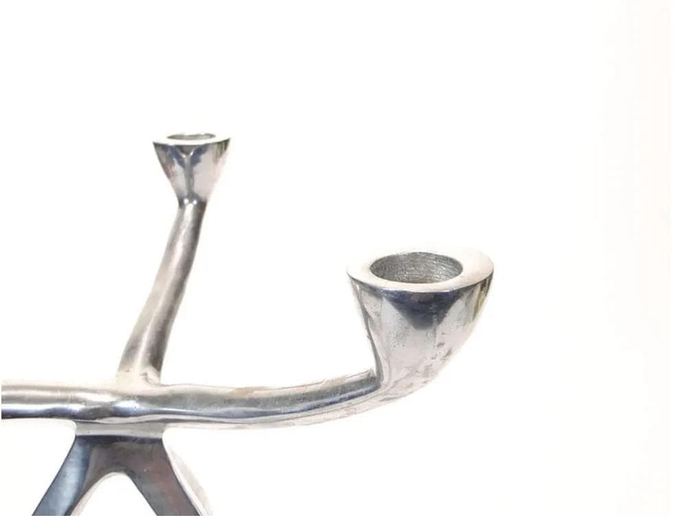 Świecznik Alu, aluminium srebrny, proj. M. Hilton, Wielka Brytania, lata 80. - 31720