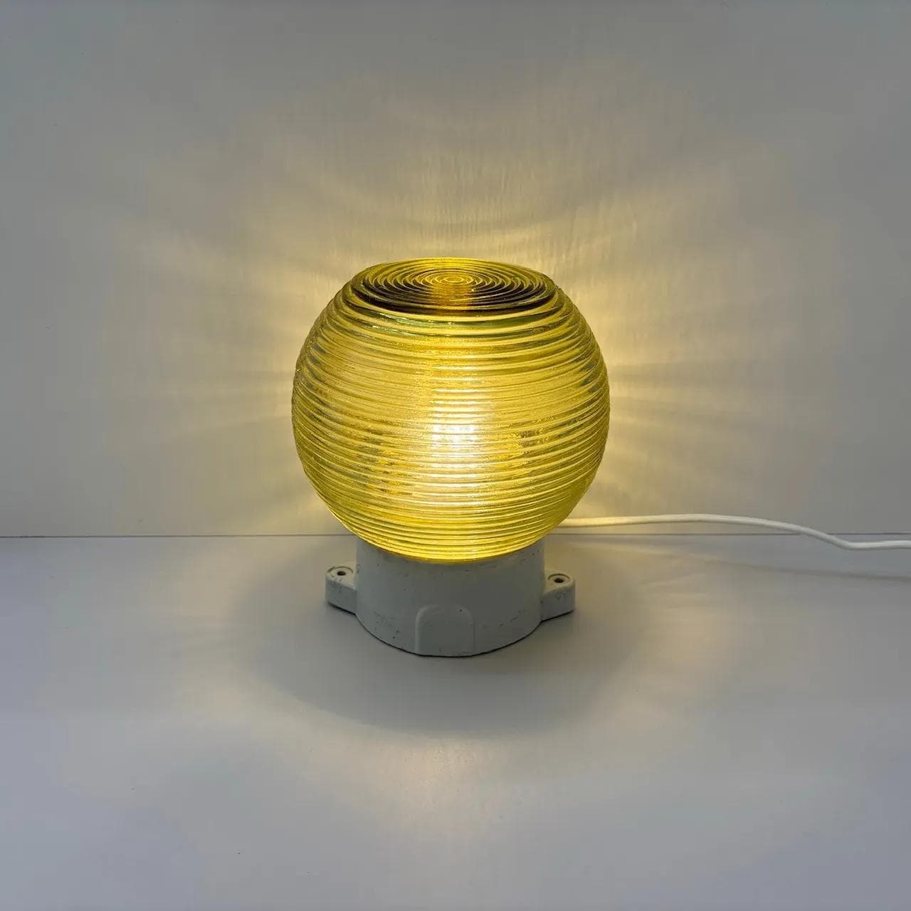 Yellow Glass and Porcelain Industrial Wall Sconce, Germany, 1970s - 31905