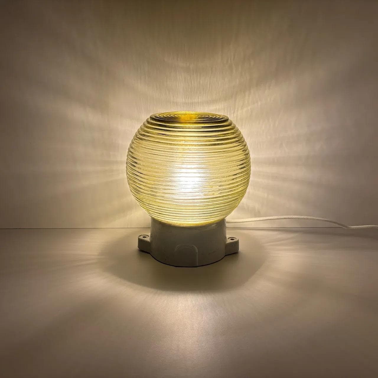 Yellow Glass and Porcelain Industrial Wall Sconce, Germany, 1970s - 31904