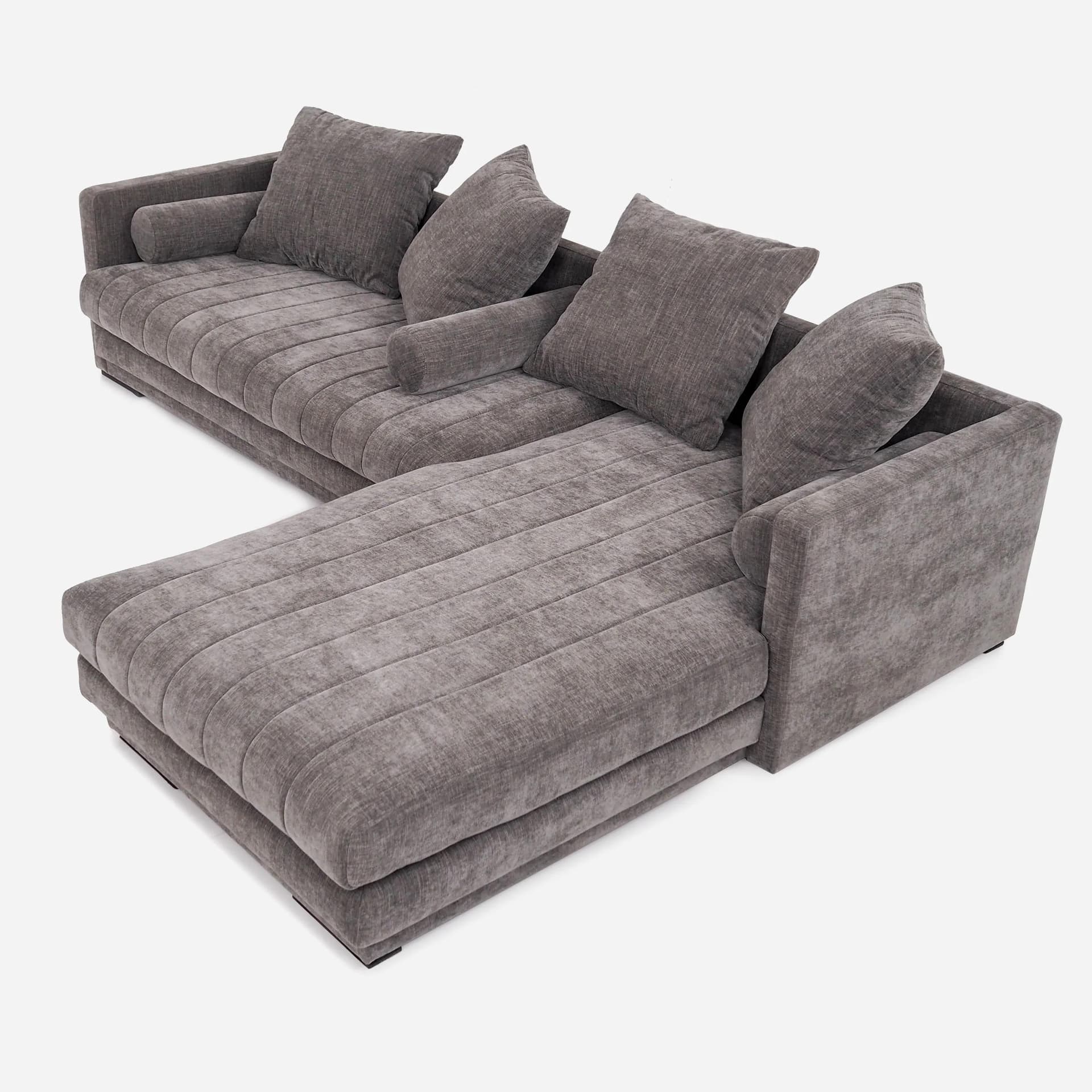 Corner sofa KOPENHAGA, grey fabric, wood, Poland, 1990s. - 31813