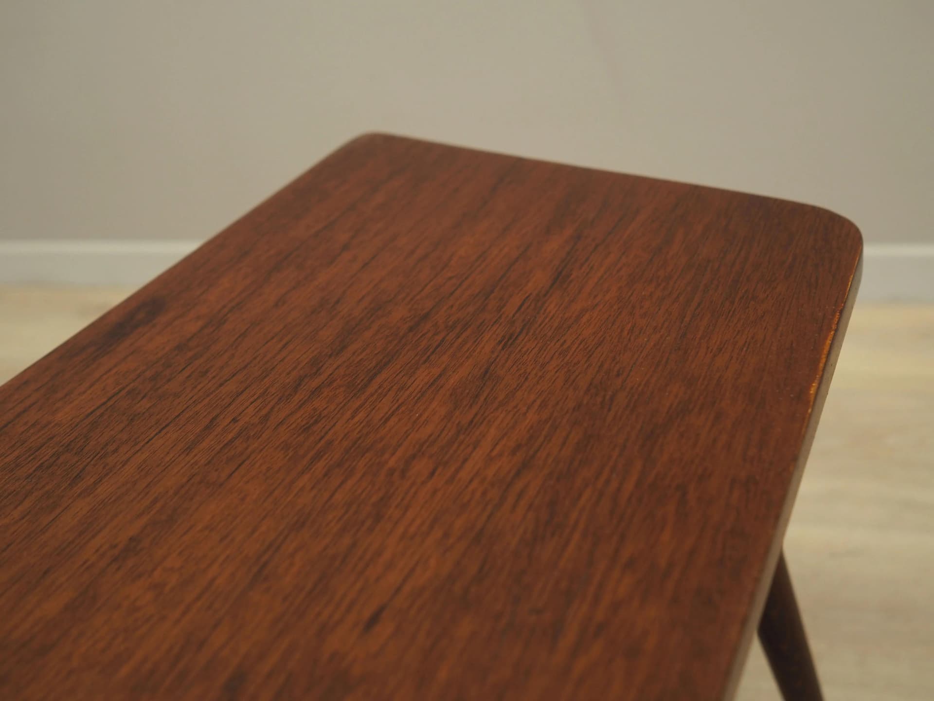 Taboret, teak brązowy, sklejka, Dania, lata 70. - 31794