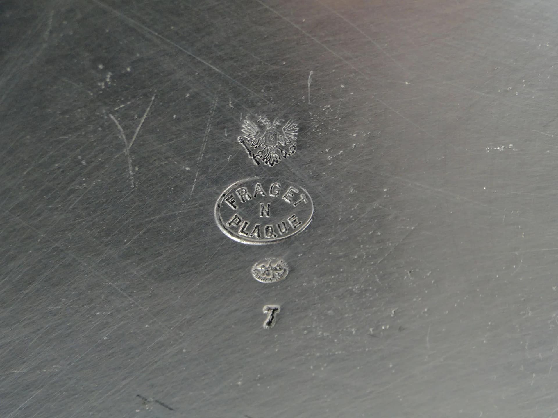 Taca prostokątna, srebrny mosiądz, J. Fraget, Polska, początek XX w. - 31956