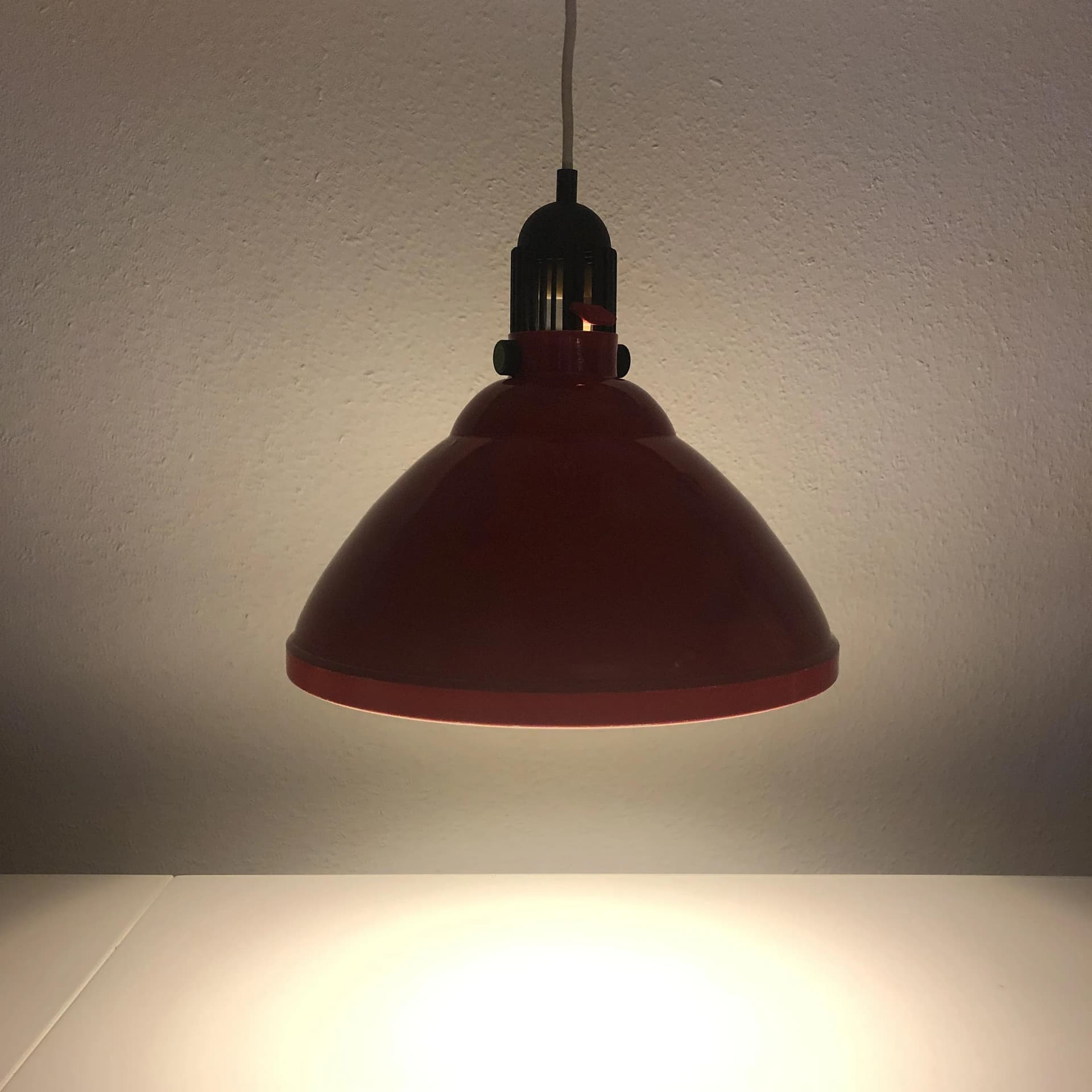 Lampa wisząca, czerwony, aluminium lakierowane, Niemcy, lata 70. - 32042