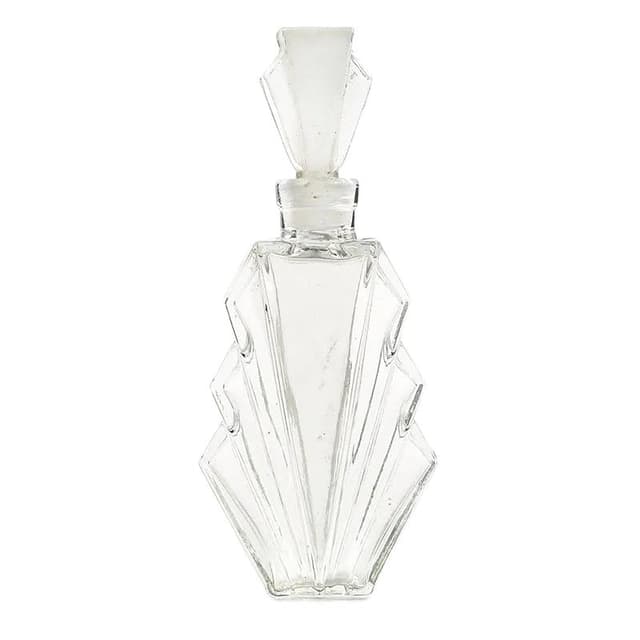 Perfume bottle Art Deco, transparent glass, Niemen glassworks, Poland, 1930s - DIMENSION